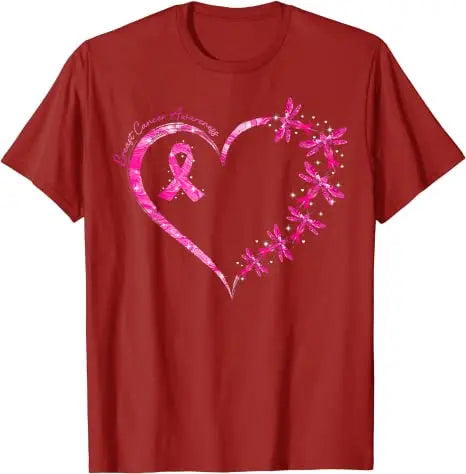 the DRAGONFLY HEART - Breast Cancer Awareness Dragonfly T-Shirts