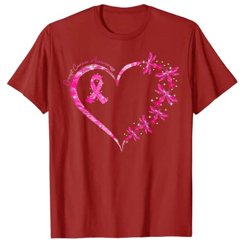 the DRAGONFLY HEART - Breast Cancer Awareness Dragonfly T-Shirts