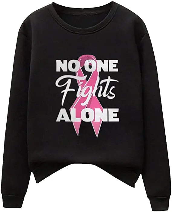 Pink Ribbon Breast Cancer Awareness Long Sleeve Breast Cancer Awareness Shirts for Women Wear Month T-Shirt In October