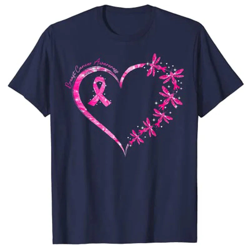 the DRAGONFLY HEART - Breast Cancer Awareness Dragonfly T-Shirts