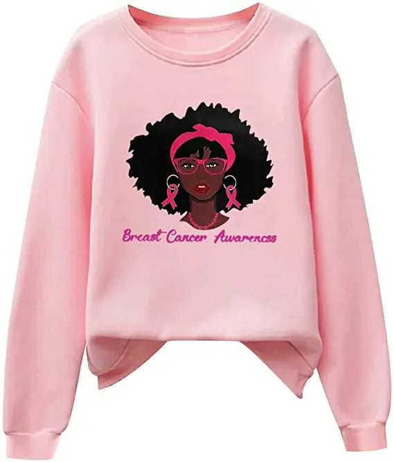 Pink Ribbon Breast Cancer Awareness Long Sleeve Breast Cancer Awareness Shirts for Women Wear Month T-Shirt In October