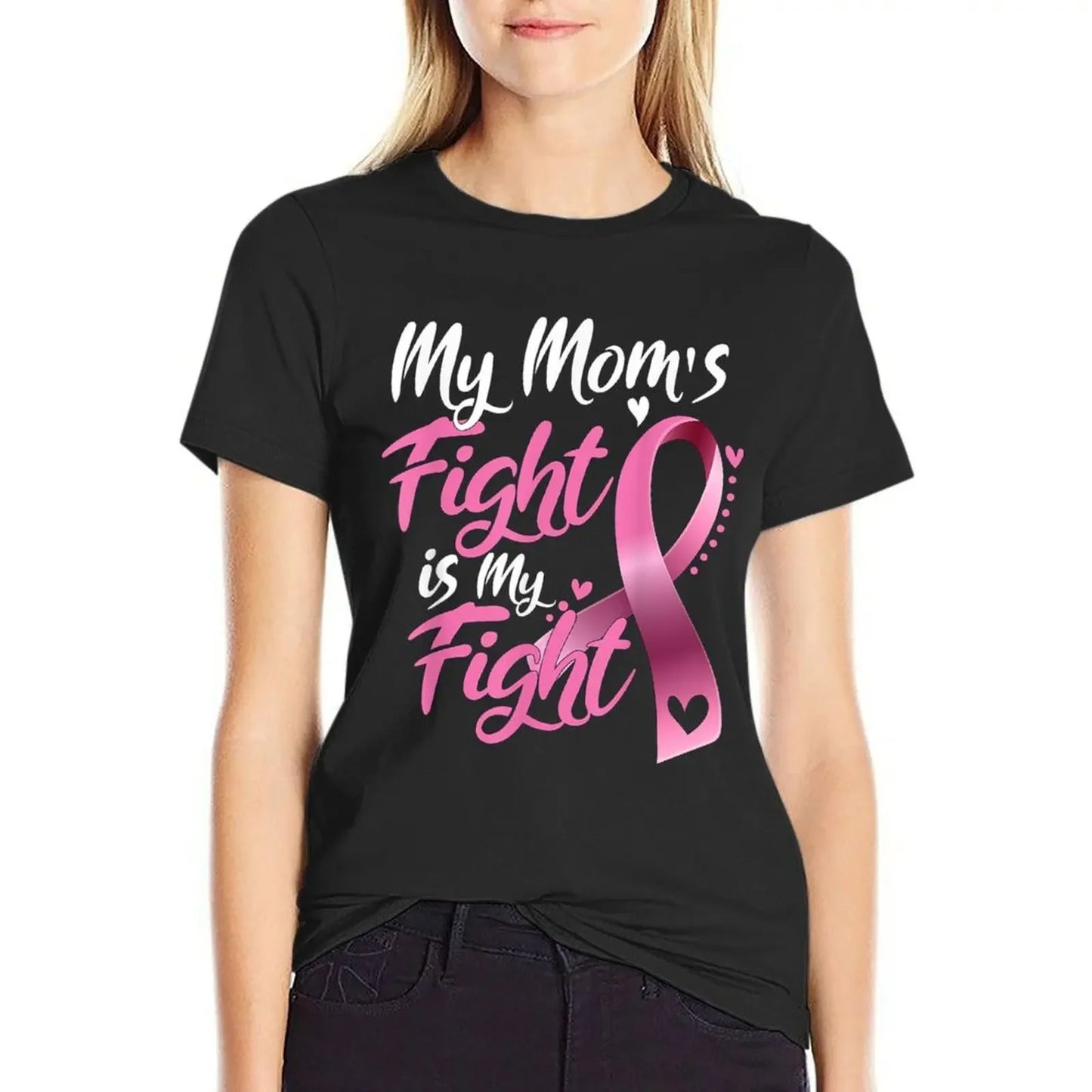 the MY MOM'S FIGHT - Breast Cancer Awareness T-Shirt