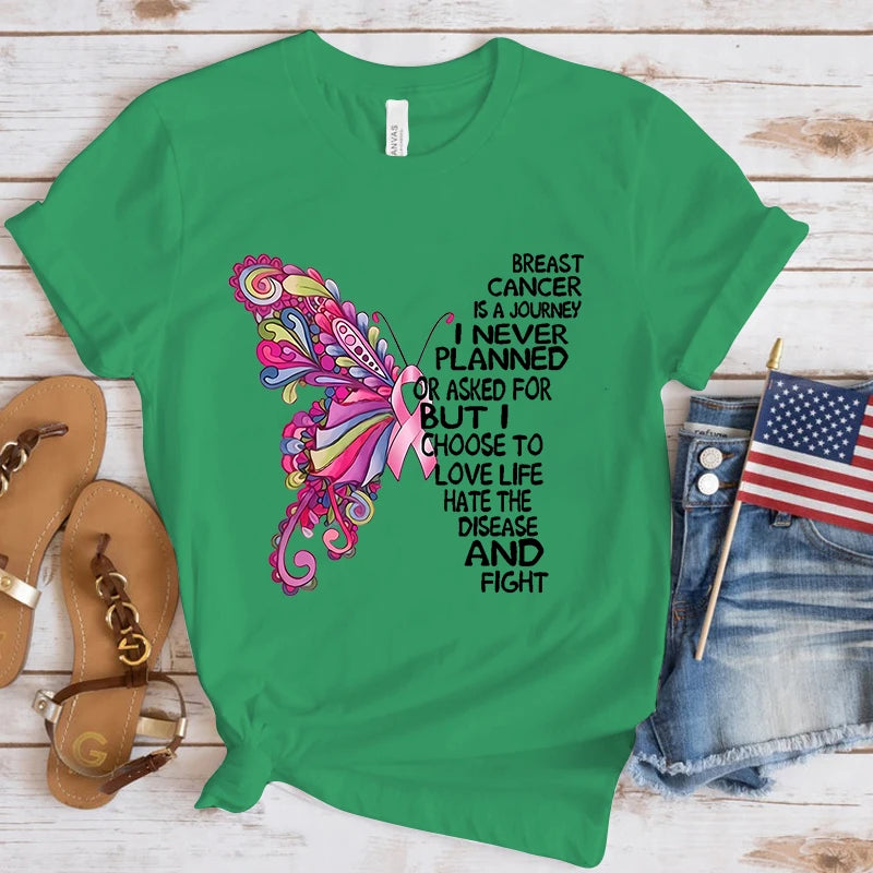 the INSPIRATIONAL BUTTERFLY - Breast Cancer Awareness Butterfly T-Shirts
