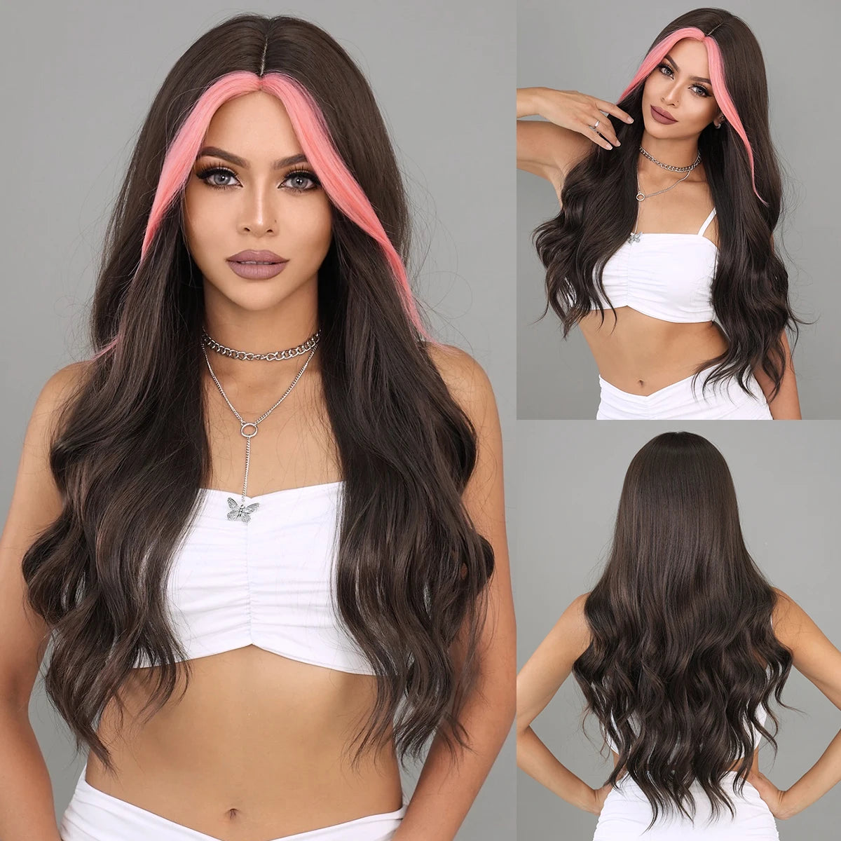 the X-WOMAN ROGUE - Layered Wig Synthetic Light Blue Wig for Women, Cosplay Resistant Fiber Highlight Blue Wavy Wigs with Fluffy Bangs