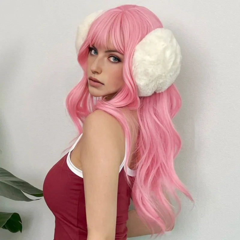 the GINGER - New Fashion Wig Female Long Curly Hair, Orange Big Wave Synthetic Fiber High Temperature Silk Wig - Full Head Cover
