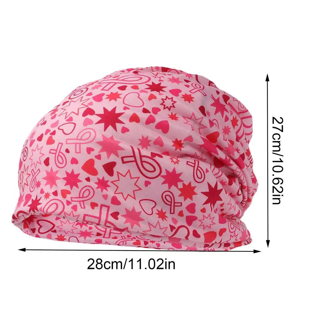 the COMFY CAP - Pink Breast Cancer Awareness Hats with Elastic Band and Pink Ribbon Pattern Casual Breathable Awareness Hat for Women