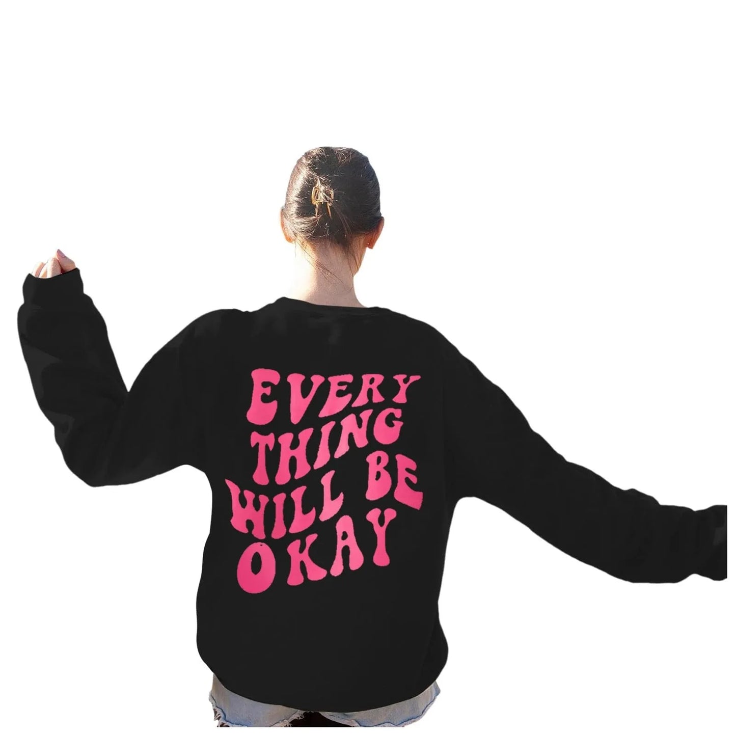 Autumn Hoodies For Women Long Sleeve Sweatshirt Casual Round Neck Loose Pullover Sudaderas Con Capucha Para Mujer