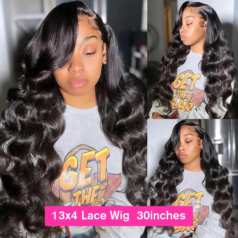 the CHER - 30 40 Inch 250 Density Bone Straight 13X6 Hd Lace Frontal Wig, 13X4 Transparent Lace Front Pre-Plucked 100% Human Hair for Women