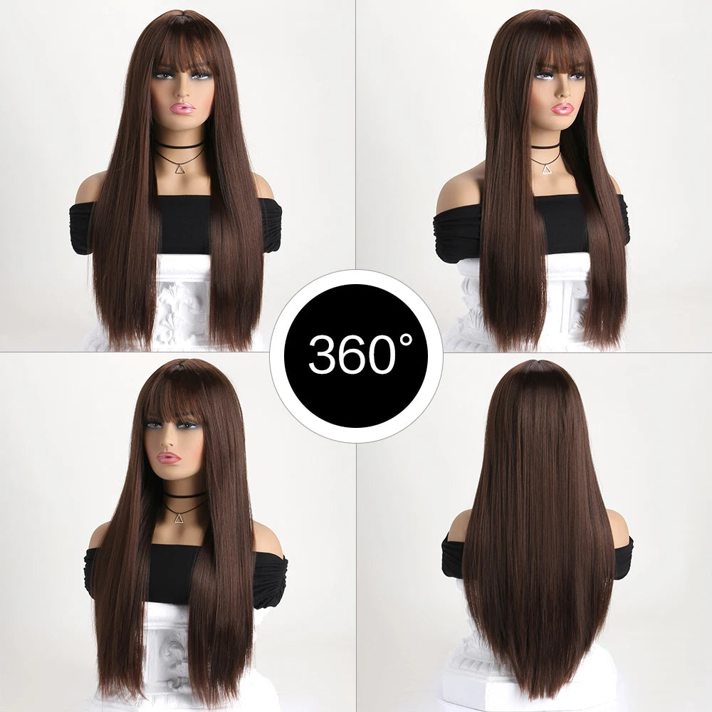 the GABRIELLE - 26Inch Color Wig, Long Straight Synthetic Wig for Women, Fashion Wig for for Daily Halloween Costume Party Cosplay 