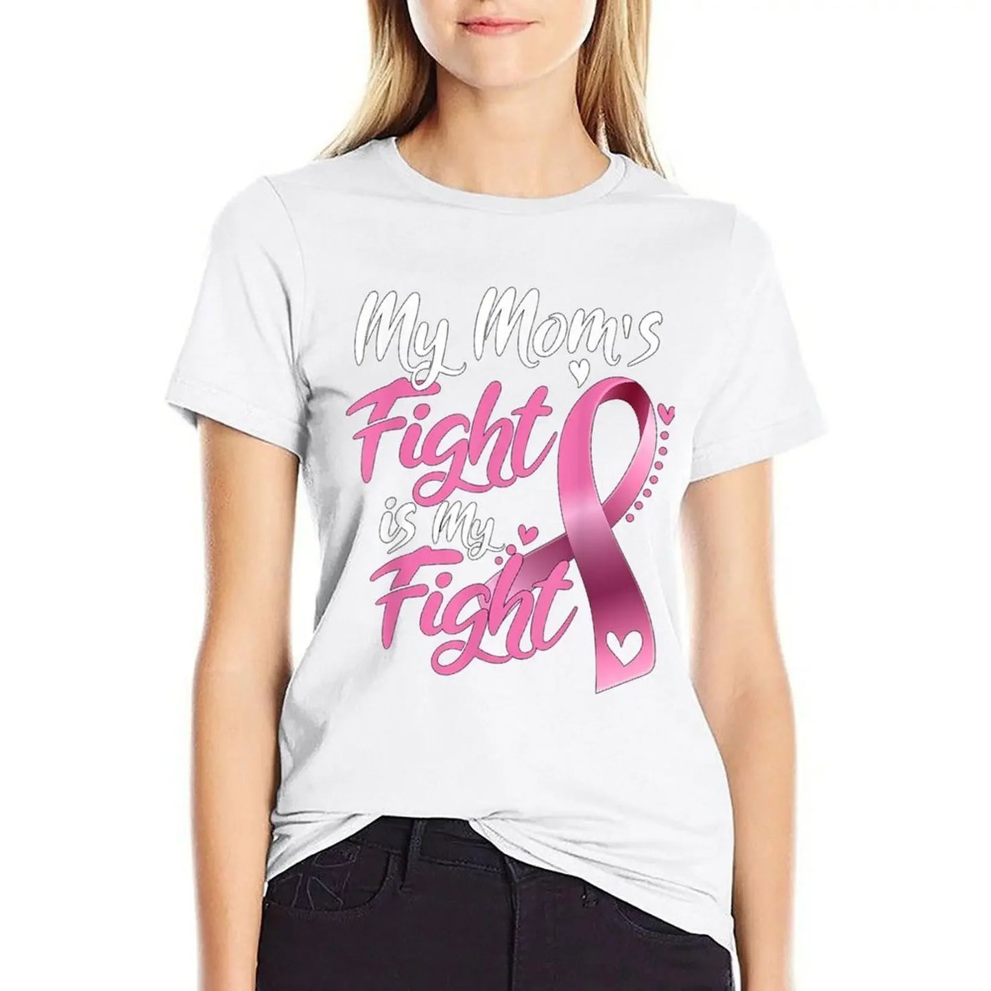 the MY MOM'S FIGHT - Breast Cancer Awareness T-Shirt