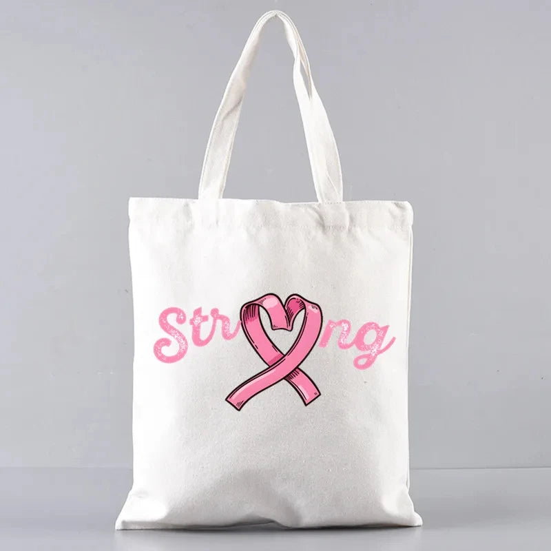 the TOTER - Pink Breast Cancer Awareness Printed Tote Women's Fashion