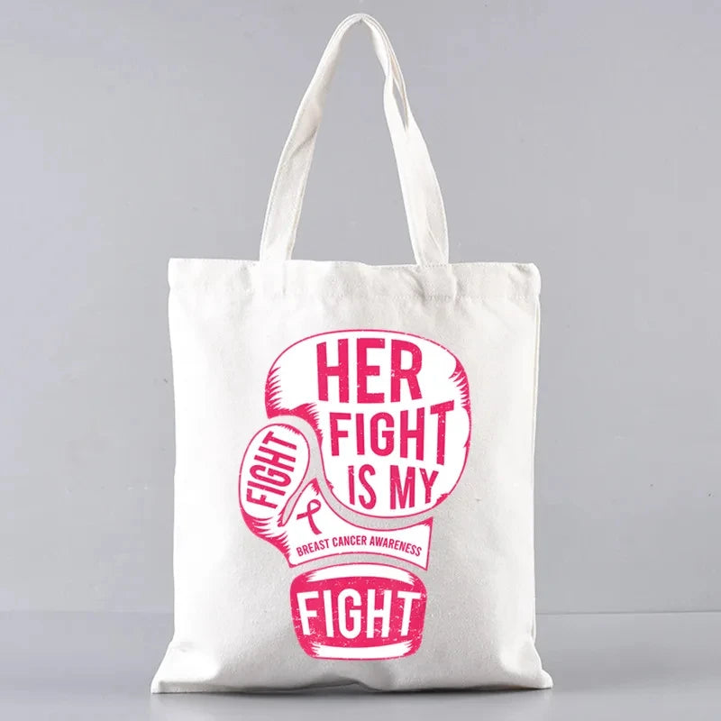 the TOTER - Pink Breast Cancer Awareness Printed Tote Women's Fashion
