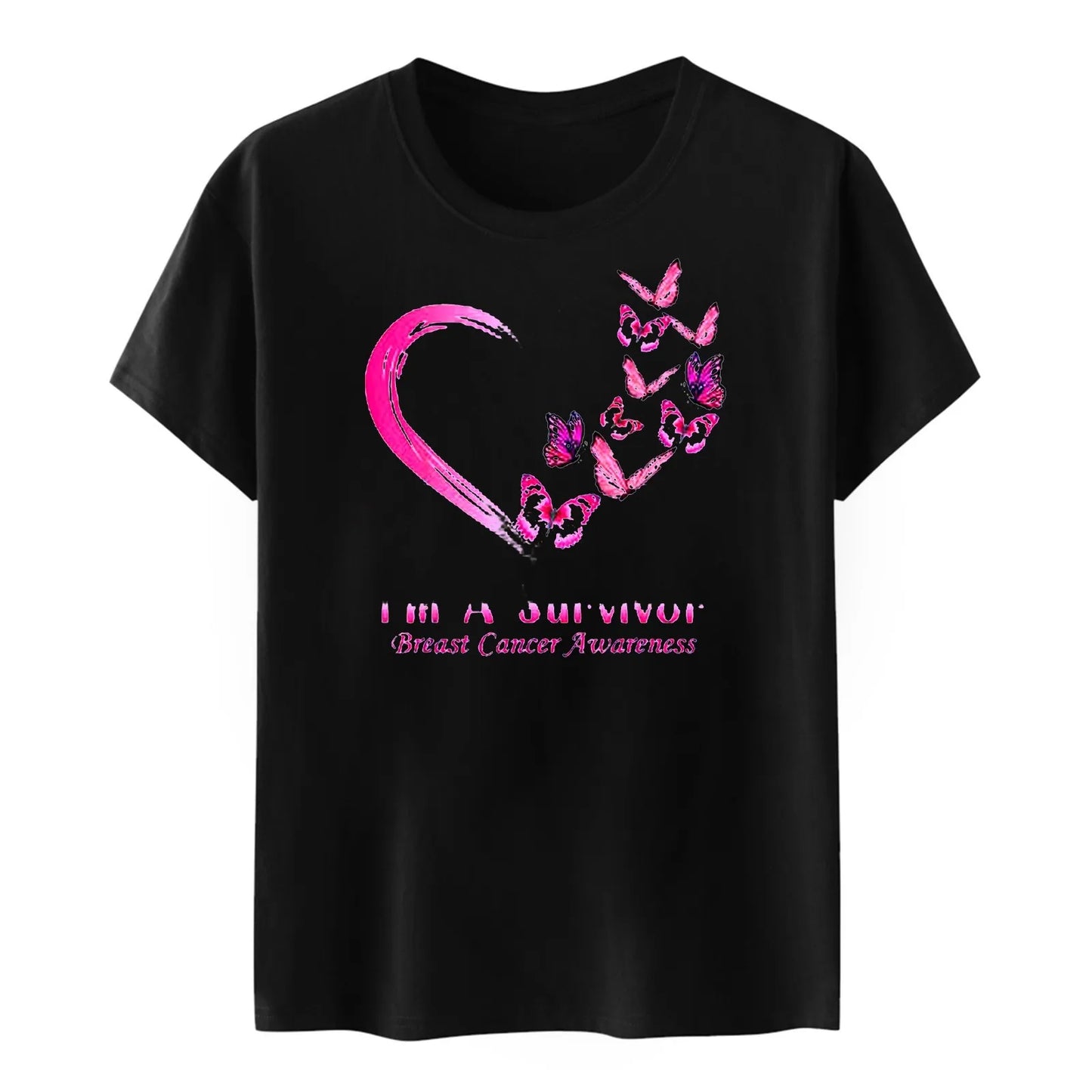 the HEART BUTTERFLY - Breast Cancer Awareness T-Shirts for Women