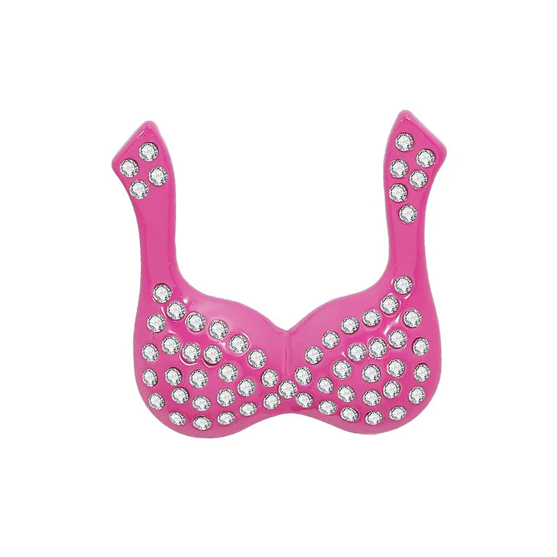 Breast Cancer Awareness Jewelry Pink Ribbon Rhinestone Brooches Women's Metal Badge Pins Fundraisers Events Gift