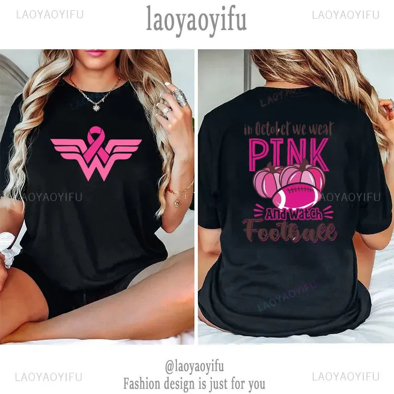 the WARRIOR COLLECTION - Breast Cancer Awareness Printed T-Shirts for Women
