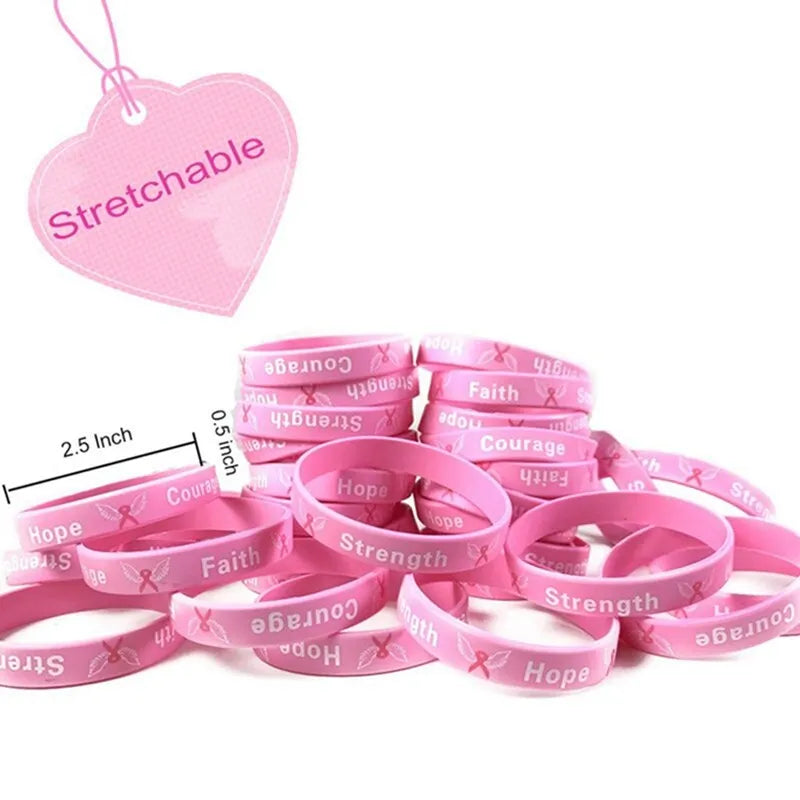 the COURAGOUS - Breast Cancer Awareness Ribbon Courage Bracelets