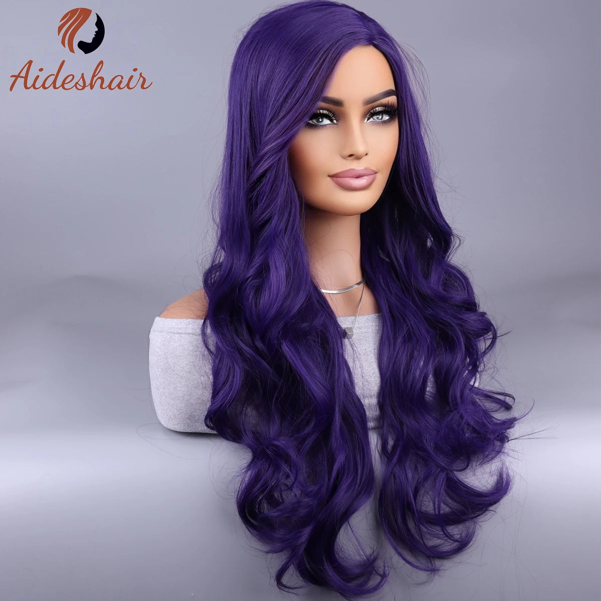 the BROOKE SHIELDS - Synthetic Wig European and American Mid-Section Curly Hair Wig, Female Hair Hanging Ear Highlights Fluffy Big Waves Mixed Brown