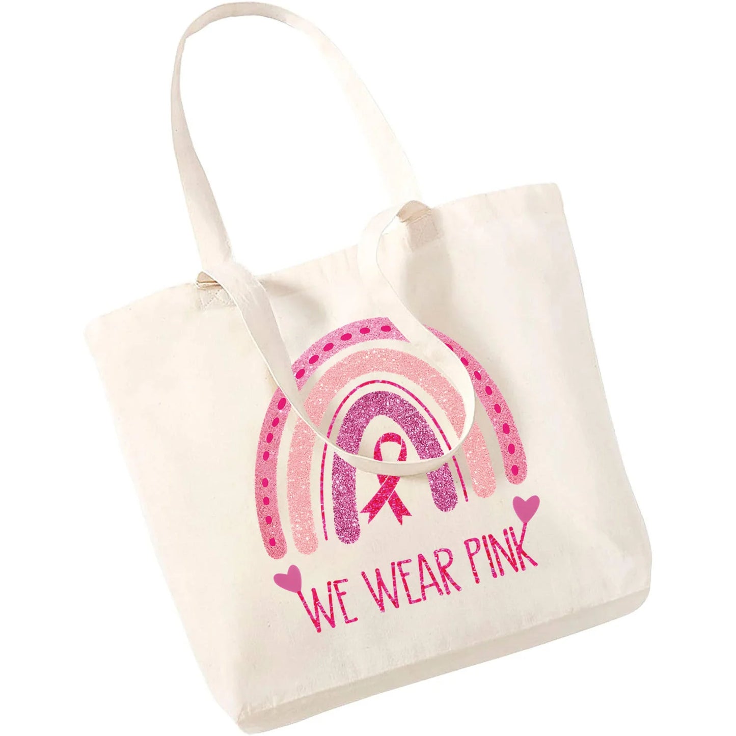 the TOTE - Breast Cancer Awareness Reusable Shopping Bag Large Top Handle Handbags