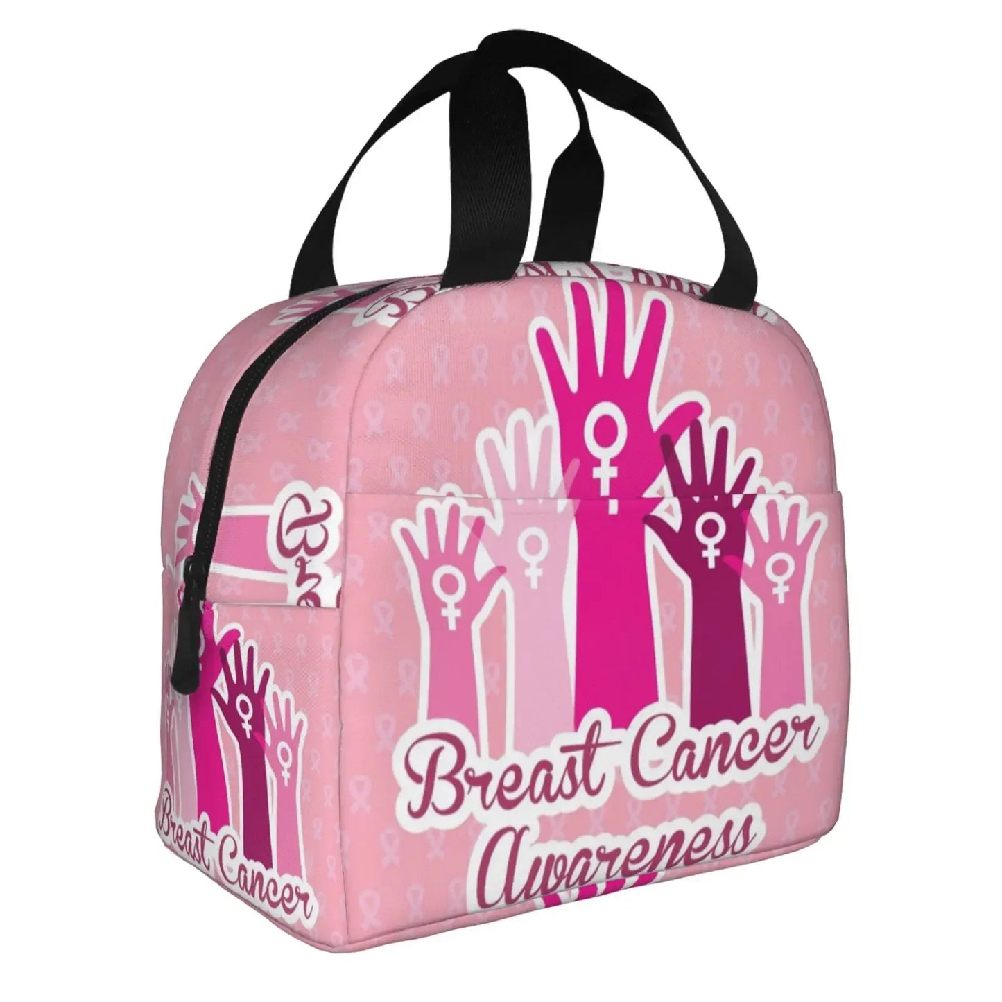 the BOOBIE BAG - Pink Ribbon Breast Cancer Awareness Flag Insulated Lunch Bag