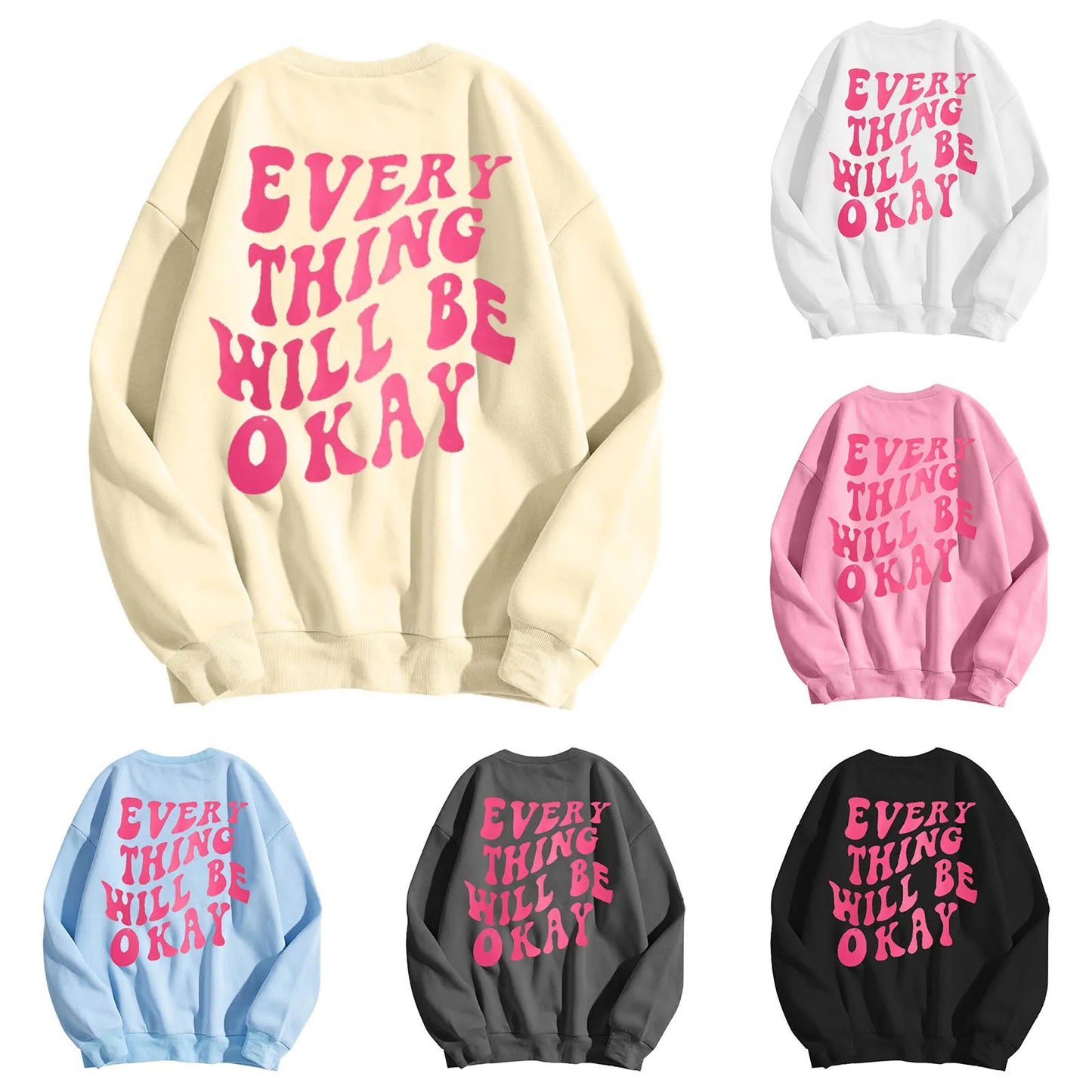 Autumn Hoodies For Women Long Sleeve Sweatshirt Casual Round Neck Loose Pullover Sudaderas Con Capucha Para Mujer