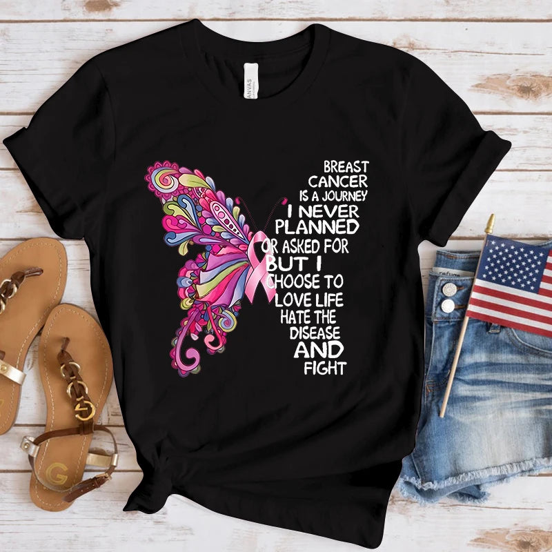 the INSPIRATIONAL BUTTERFLY - Breast Cancer Awareness Butterfly T-Shirts