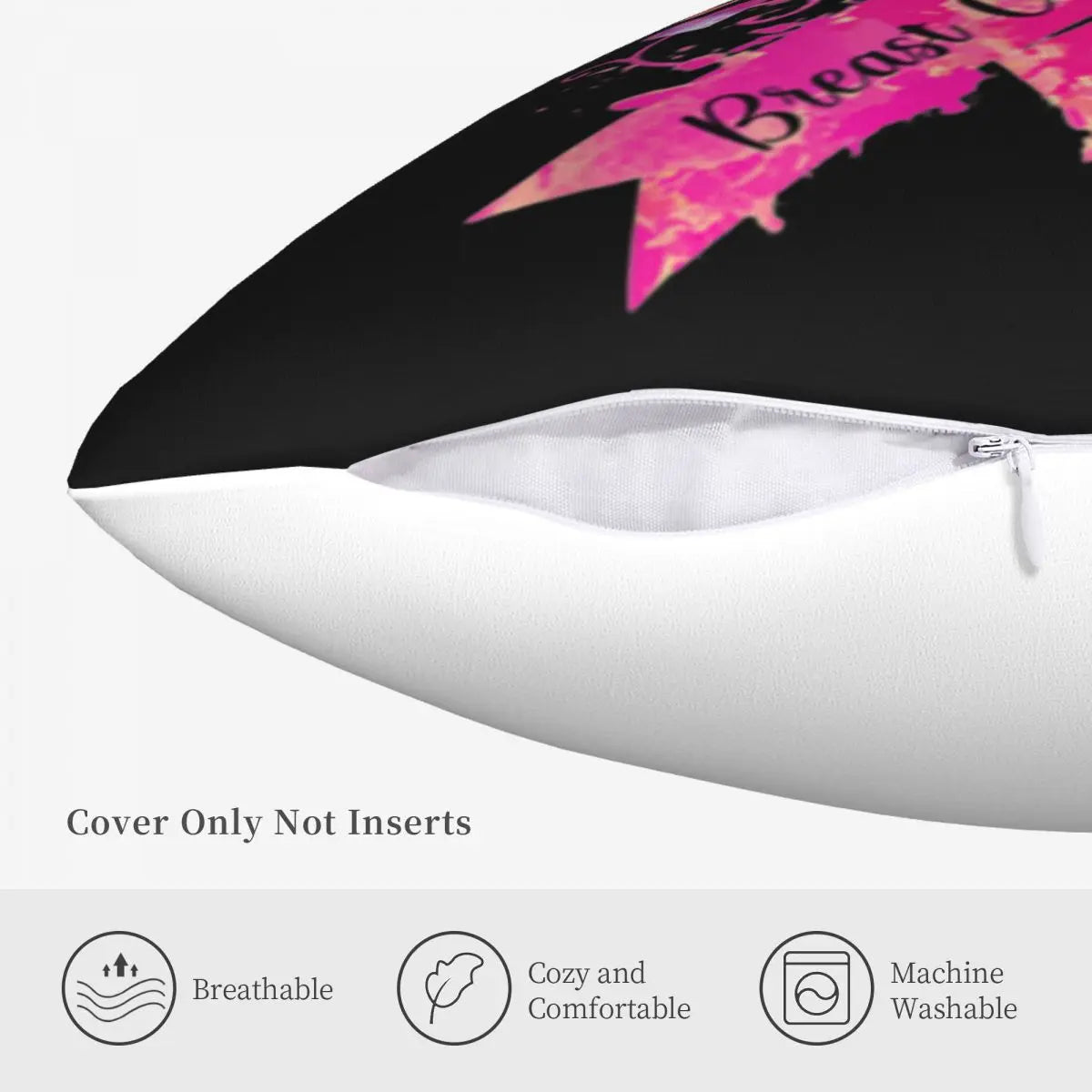 the PINK RIBBON PILLOWCASE - Breast Cancer Awareness Pillowcase