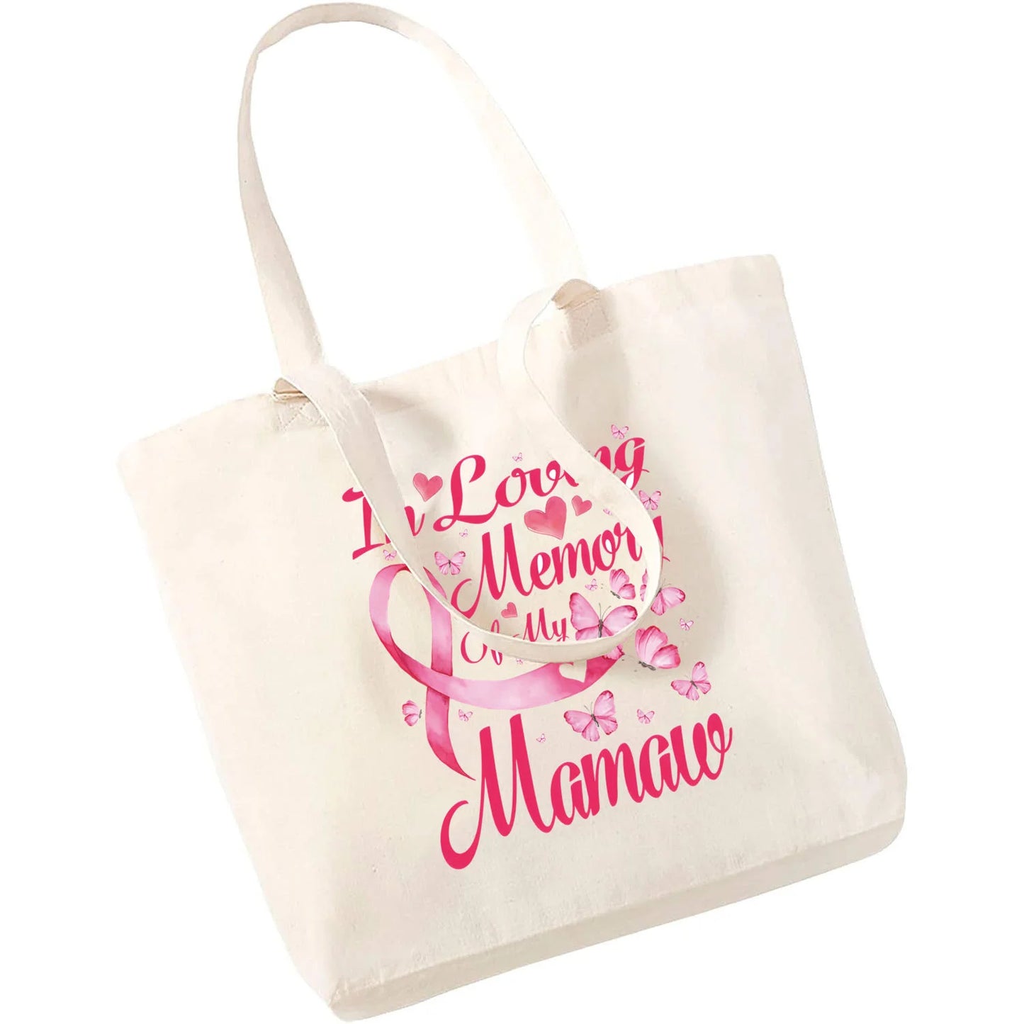 the TOTE - Breast Cancer Awareness Reusable Shopping Bag Large Top Handle Handbags
