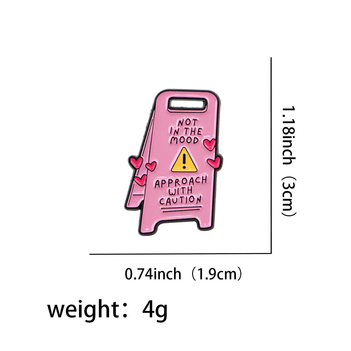 the APPROACH WITH CAUTION - Sarcasm Lovers Enamel Pins, Warning Sign Brooches Lapel Pins Badge