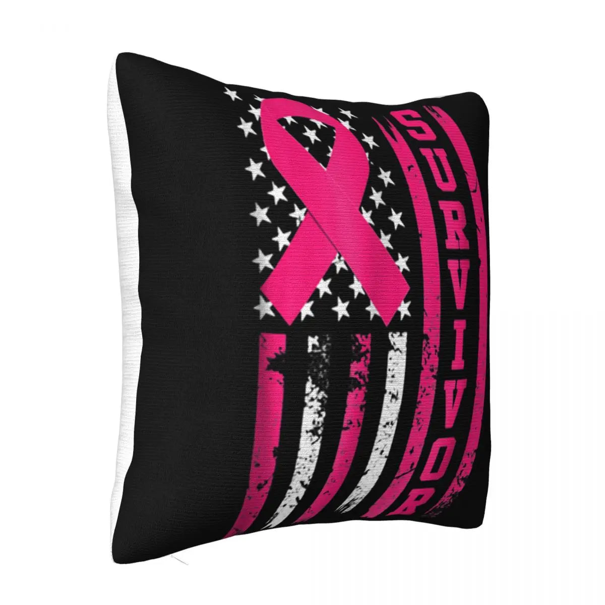 the SURVIVOR PILLOWCASE - Breast Cancer Survivor Bold Pink Ribbon Pillowcase