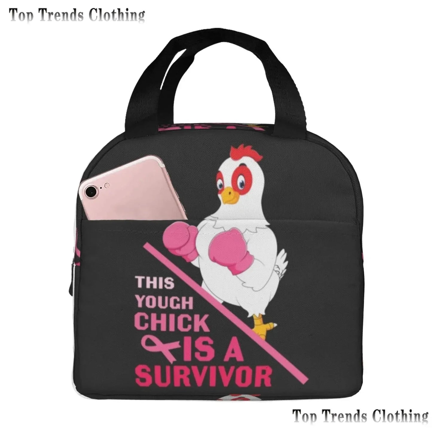 the BOOBIE BAG - Pink Ribbon Breast Cancer Awareness Flag Insulated Lunch Bag