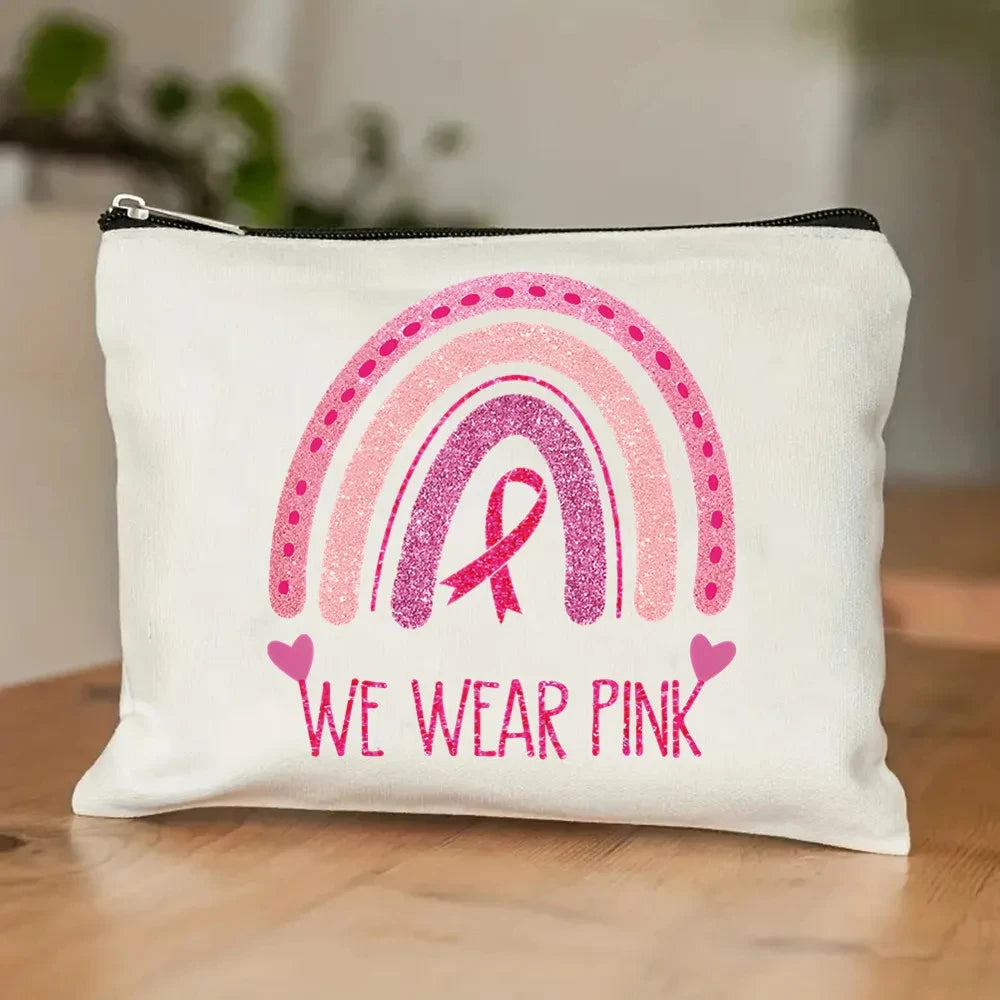 the TOTER - Pink Breast Cancer Awareness Printed Tote Women's Fashion