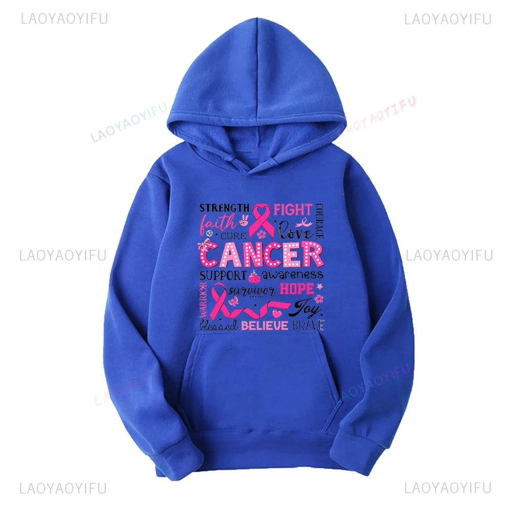 the WORDS OF ENCOURAGEMENT - Breast Cancer Awareness Inspirational Pink Ribbon Hoodie