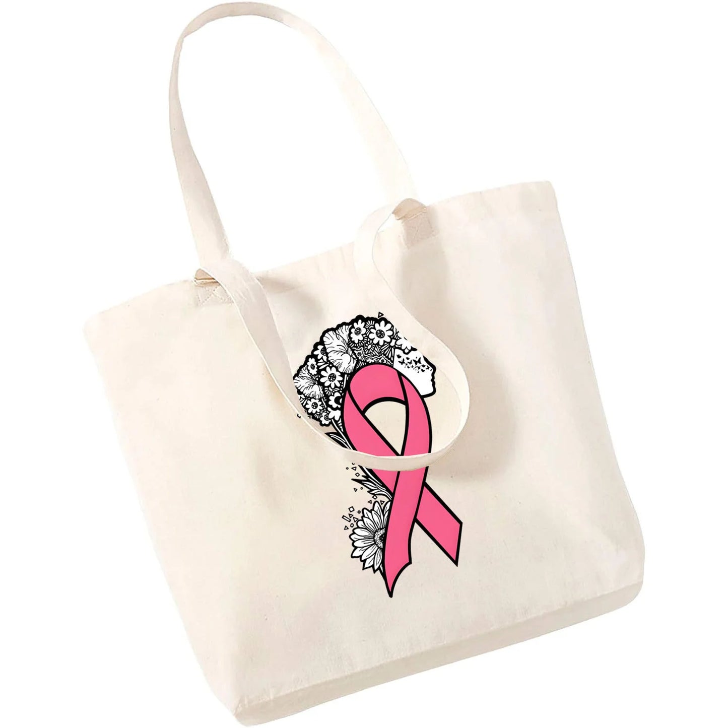 the TOTE - Breast Cancer Awareness Reusable Shopping Bag Large Top Handle Handbags
