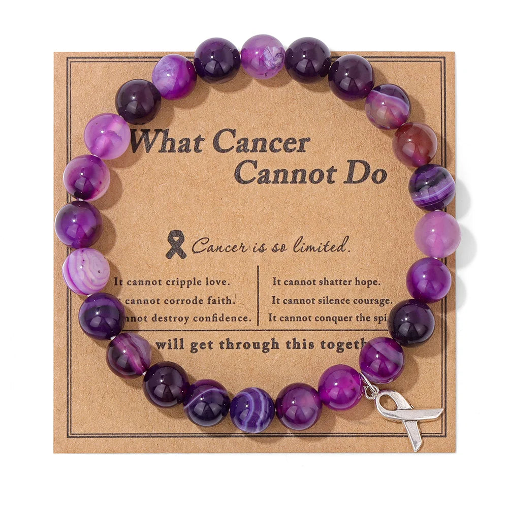 Handmade Cat Eye Stone Bracelet Opal Quartz Pink Ribbon