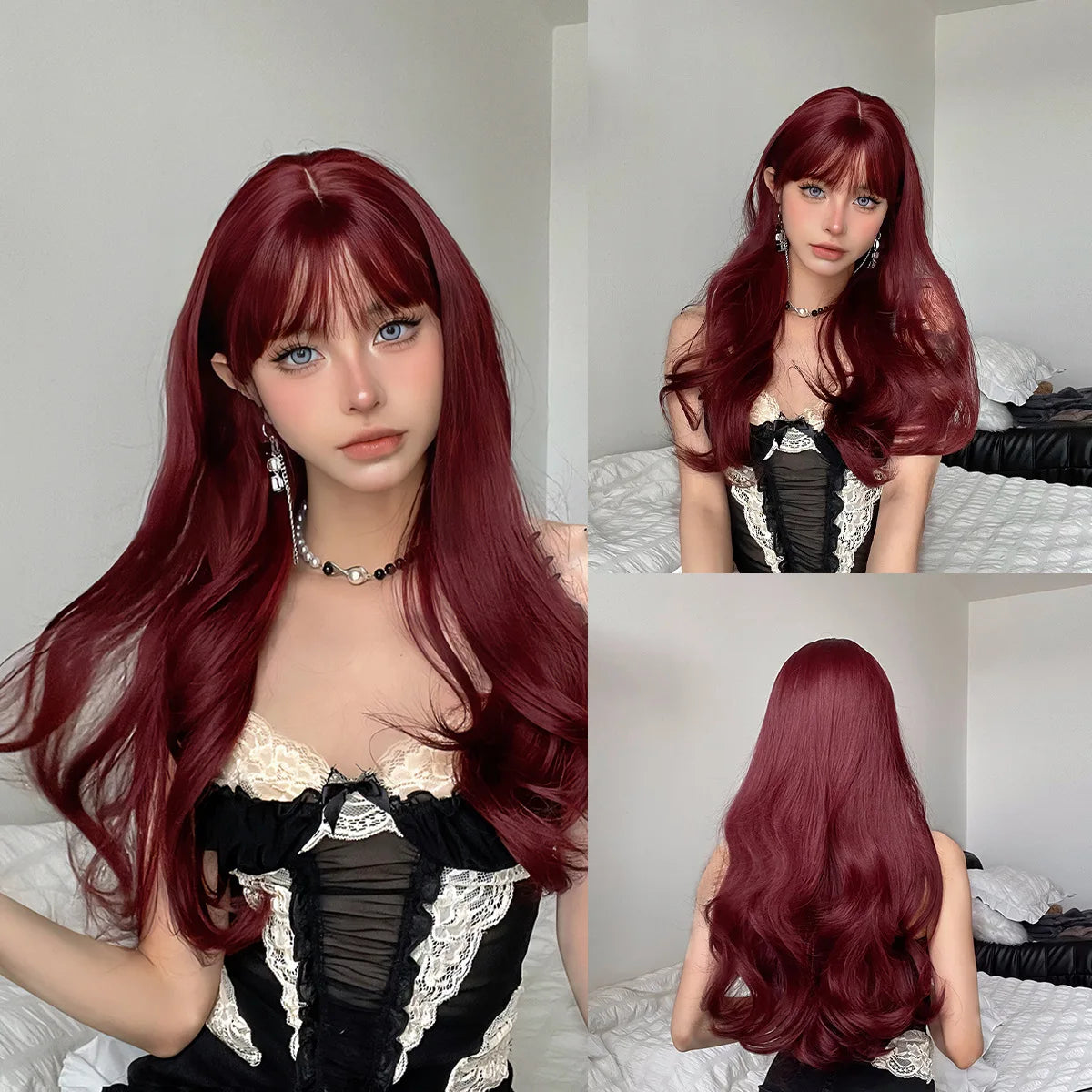 the GINGER - New Fashion Wig Female Long Curly Hair, Orange Big Wave Synthetic Fiber High Temperature Silk Wig - Full Head Cover