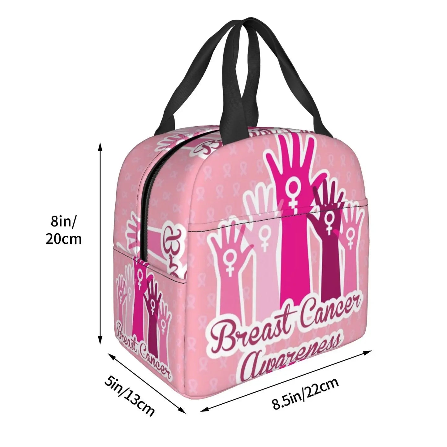 the BOOBIE BAG - Pink Ribbon Breast Cancer Awareness Flag Insulated Lunch Bag