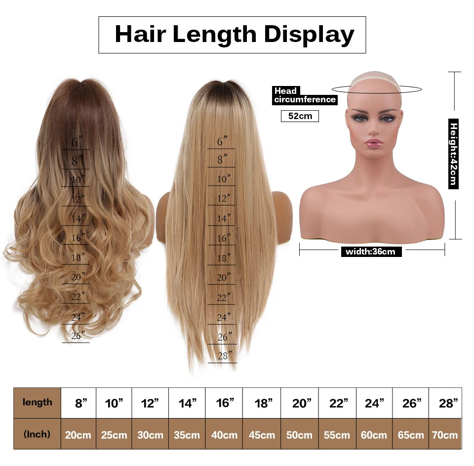 the MADELEINE - Ombre Honey Brown Synthetic Hair Wigs, Long Natural Body Wavy Wig with Bangs, Realistic Daily Party Soft Wig Heat Resistant Fiber