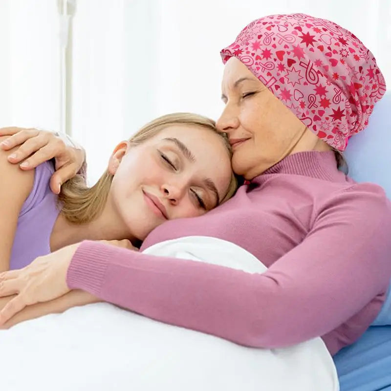 the COMFY CAP - Pink Breast Cancer Awareness Hats with Elastic Band and Pink Ribbon Pattern Casual Breathable Awareness Hat for Women