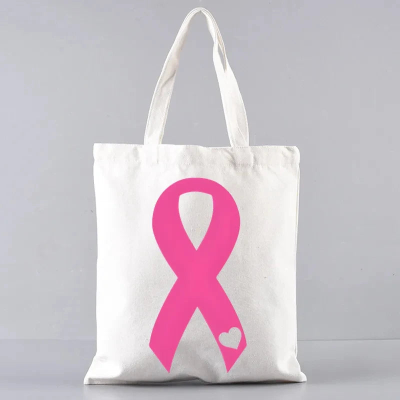 the TOTER - Pink Breast Cancer Awareness Printed Tote Women's Fashion
