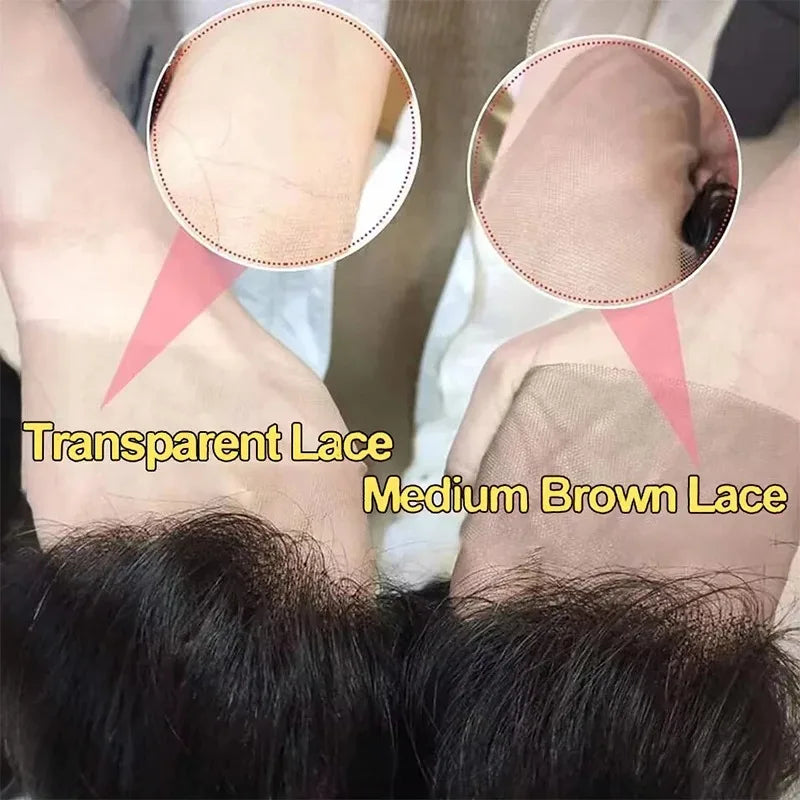 the ROSALINA - 200 Density Curly Bob 13x6 HD Transparent Body Wave Lace Frontal Wig, 100 Humano 13x4 Lace Front Wig For Women
