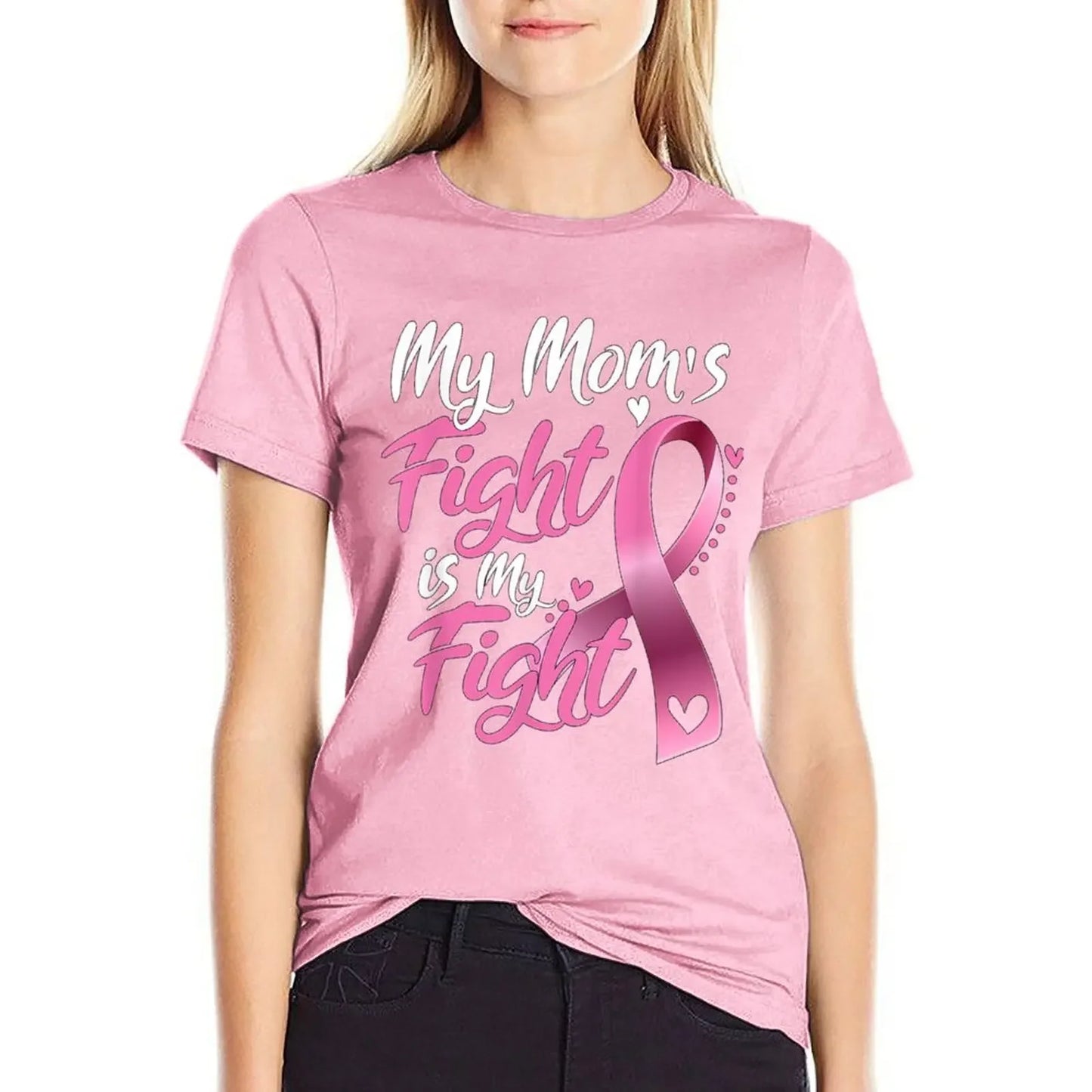 the MY MOM'S FIGHT - Breast Cancer Awareness T-Shirt