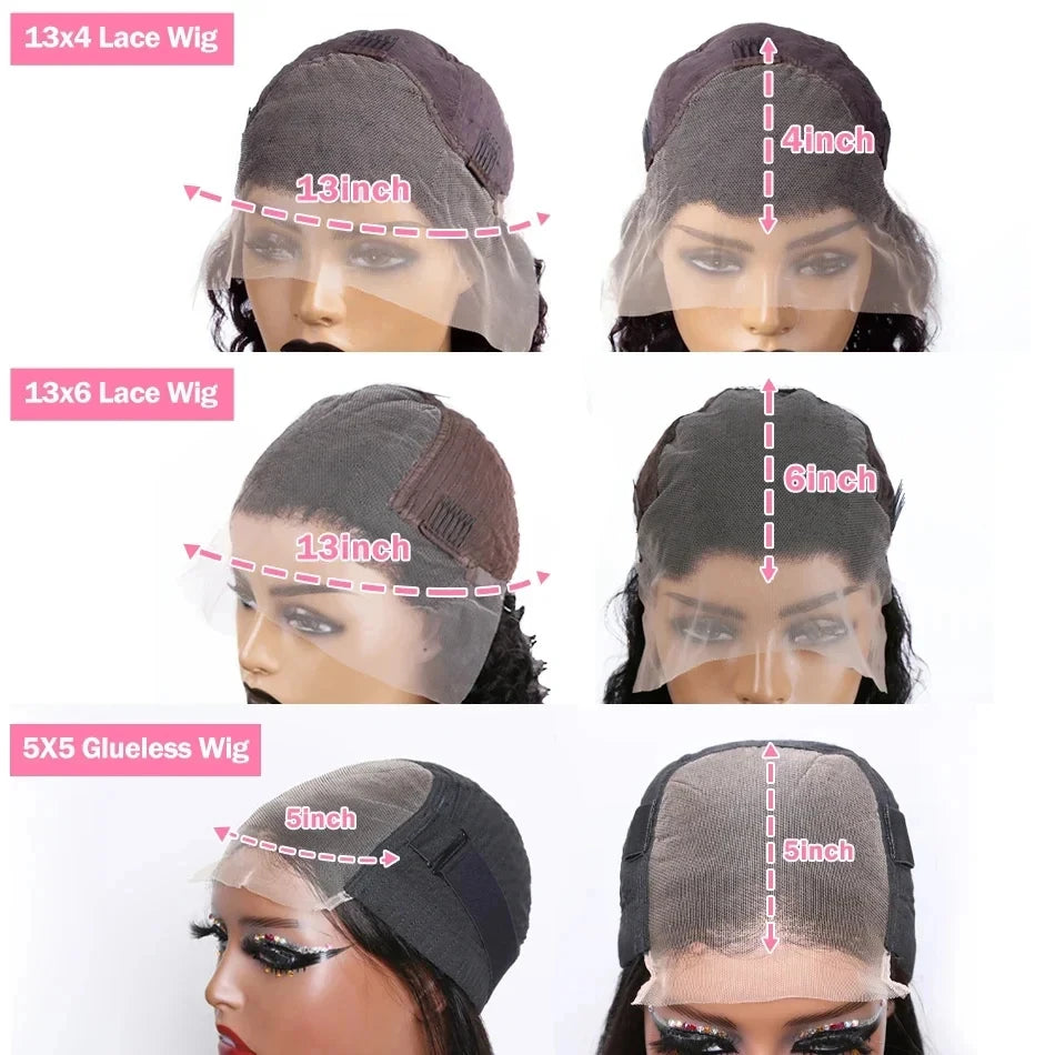 the BODY WAVE - Brazilian Body Wave Short Bob 13x4 13x6 HD Transparent Lace Front Human Hair Wigs, 5x5 High Density Pre-Plucked Lace Frontal Wig