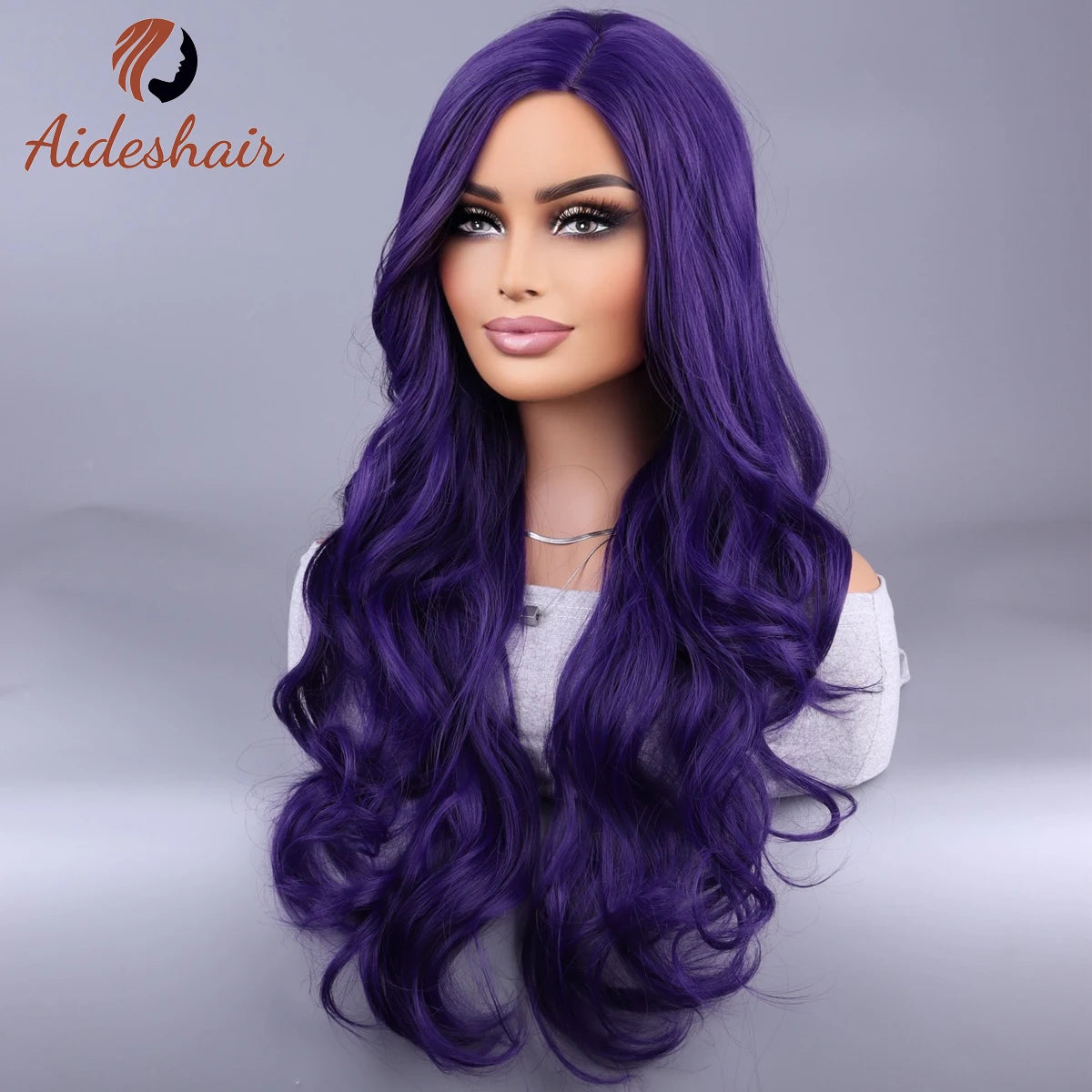 the BROOKE SHIELDS - Synthetic Wig European and American Mid-Section Curly Hair Wig, Female Hair Hanging Ear Highlights Fluffy Big Waves Mixed Brown