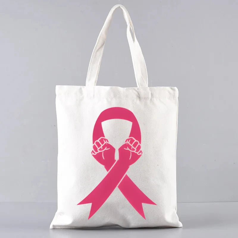 the TOTER - Pink Breast Cancer Awareness Printed Tote Women's Fashion