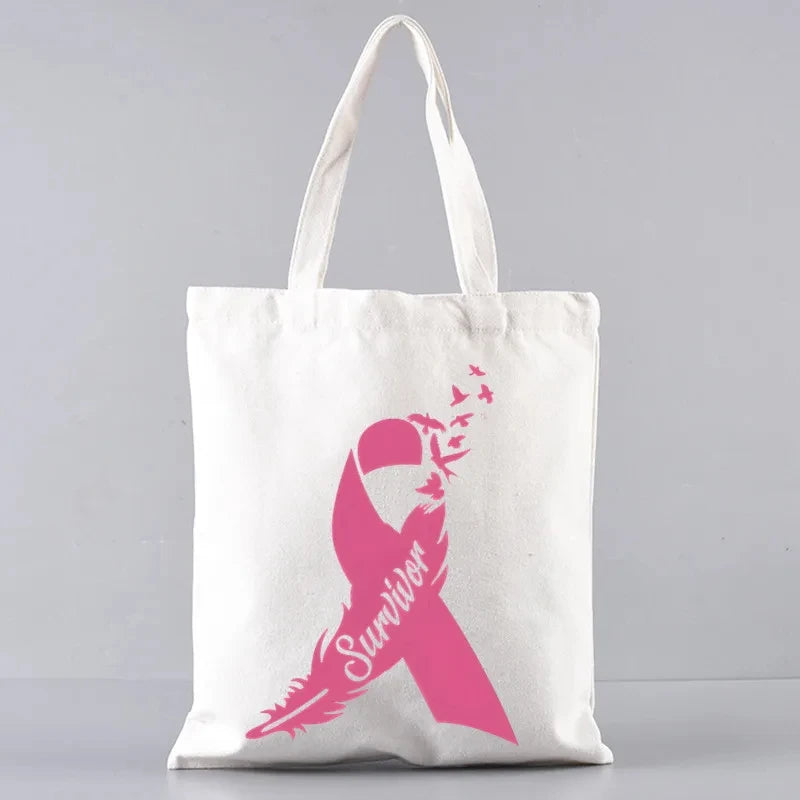 the TOTER - Pink Breast Cancer Awareness Printed Tote Women's Fashion