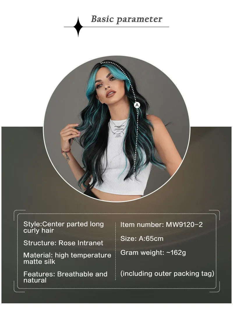 the X-WOMAN ROGUE - Layered Wig Synthetic Light Blue Wig for Women, Cosplay Resistant Fiber Highlight Blue Wavy Wigs with Fluffy Bangs