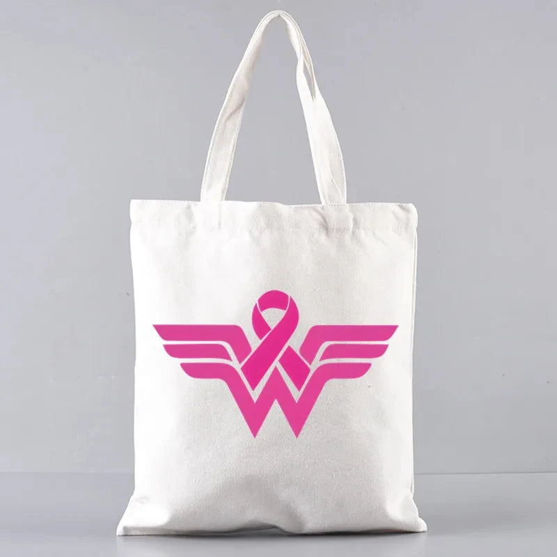 the TOTER - Pink Breast Cancer Awareness Printed Tote Women's Fashion