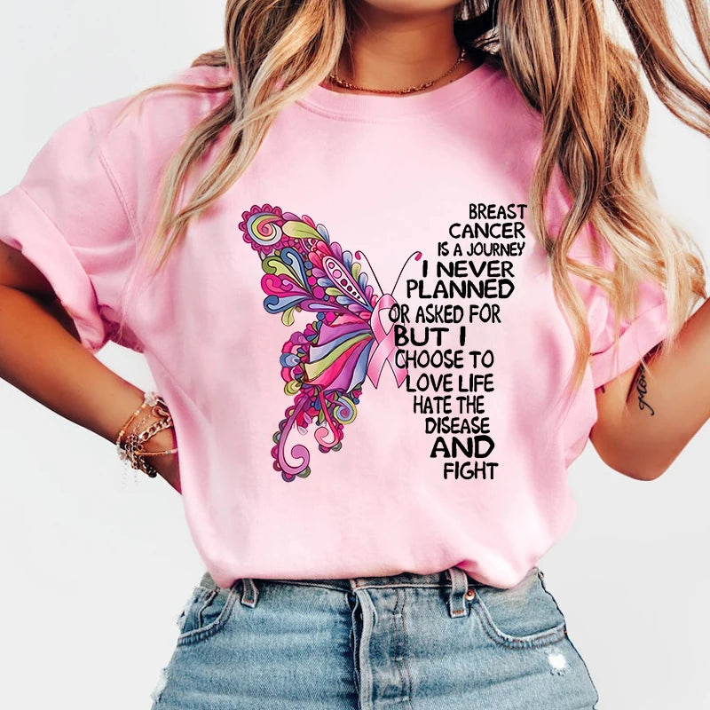 the INSPIRATIONAL BUTTERFLY - Breast Cancer Awareness Butterfly T-Shirts