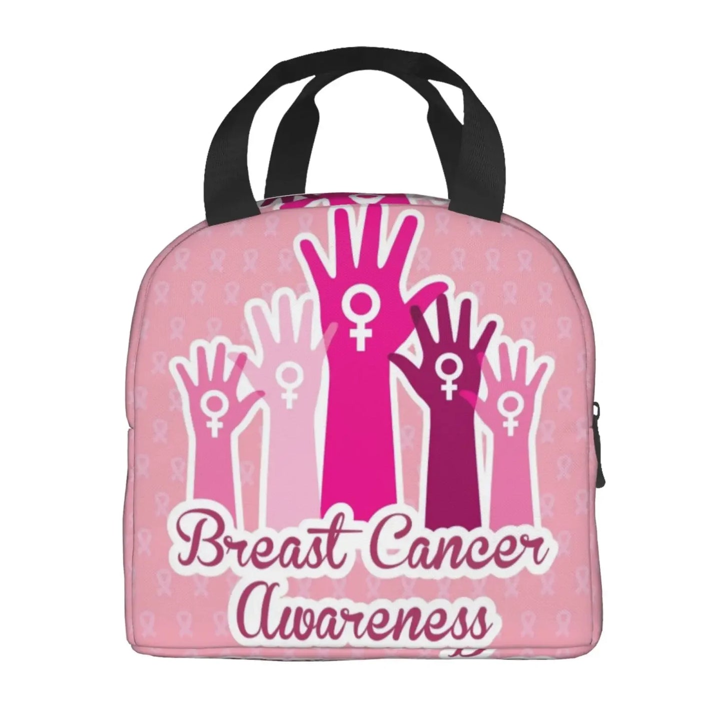 the BOOBIE BAG - Pink Ribbon Breast Cancer Awareness Flag Insulated Lunch Bag