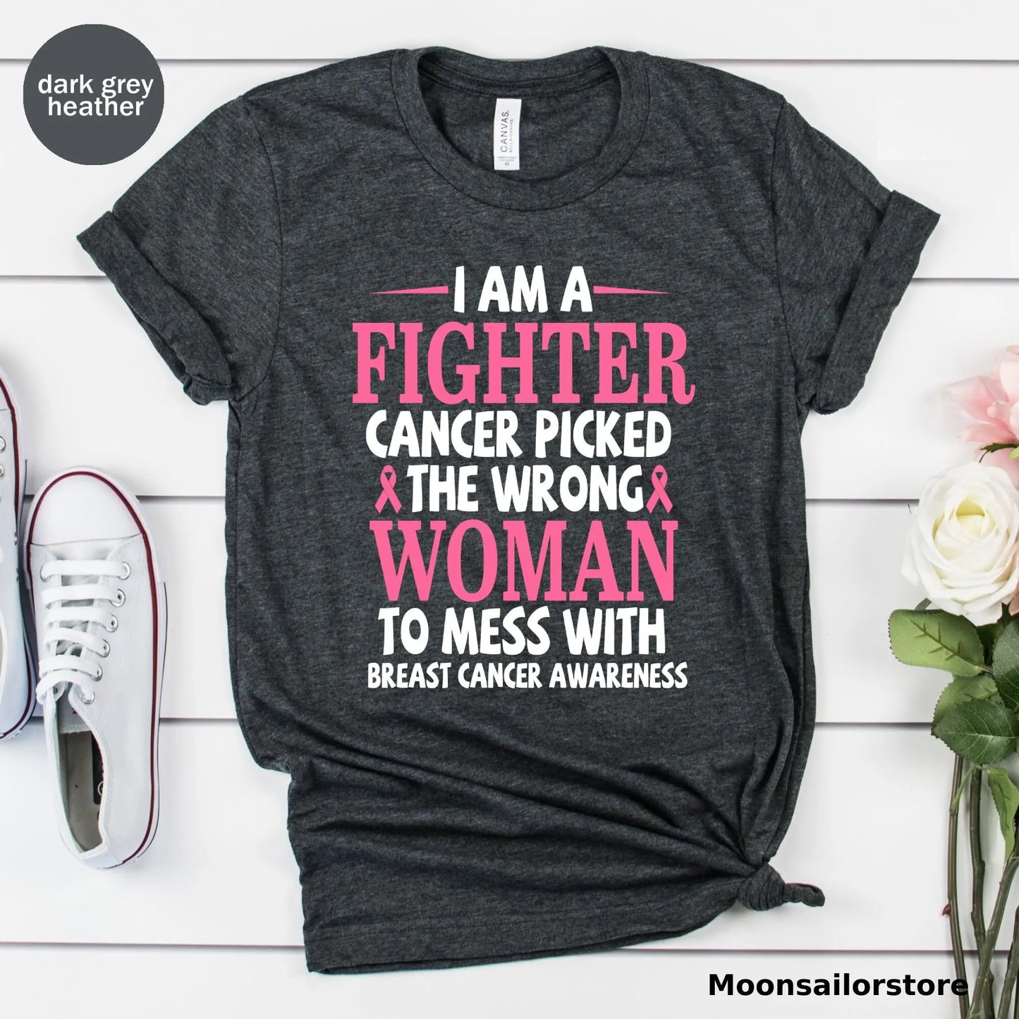 the I AM A FIGHTER - Breast Cancer I Am a Fighter T-Shirt